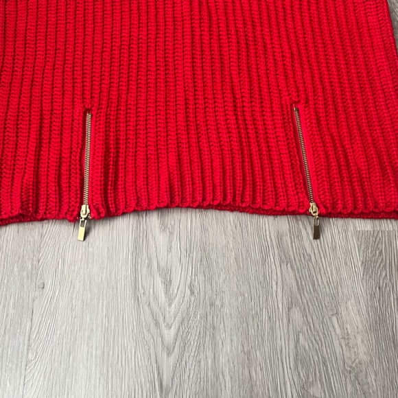 (NWT) Modamix Women's Red Cowl Neck Zip Front Long Sleeve Sweater Plus Size 2X - Picture 7 of 9